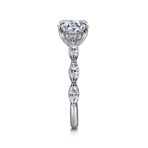 Posh - 14K White Gold Round Diamond Engagement Ring