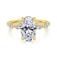 Posh - 14K Yellow Gold Oval Diamond Engagement Ring