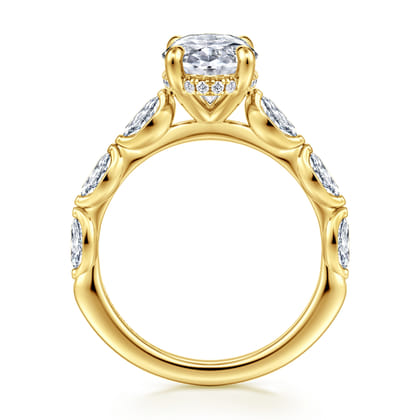 Posh - 14K Yellow Gold Oval Diamond Engagement Ring