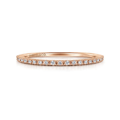 Prague - 14K Rose Gold Prong Set Diamond Wedding Band