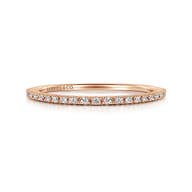 Prague - 14K Rose Gold Prong Set Diamond Wedding Band