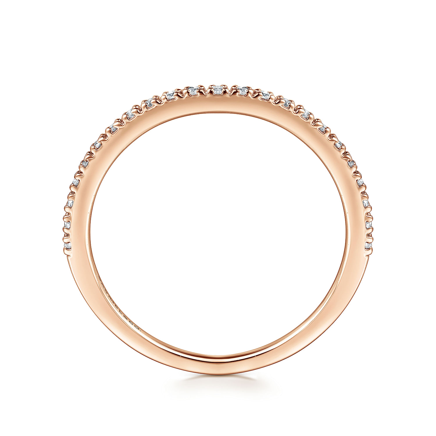 Prague - 14K Rose Gold Prong Set Diamond Wedding Band