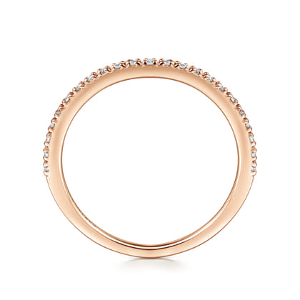 Prague - 14K Rose Gold Prong Set Diamond Wedding Band