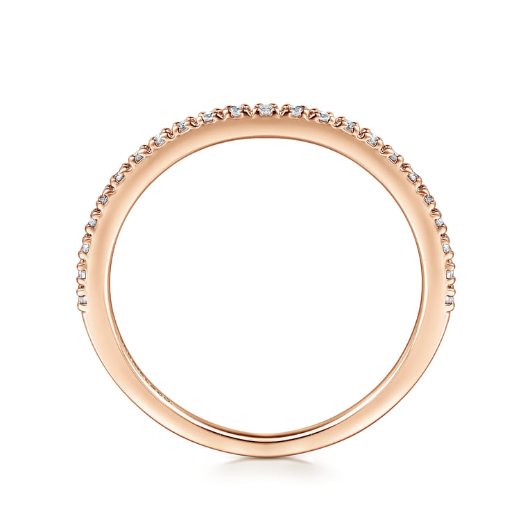 Straight Wedding Ring in 14k Rose Gold with Round Natural Diamond at Gabriel & Co. - Shot 2