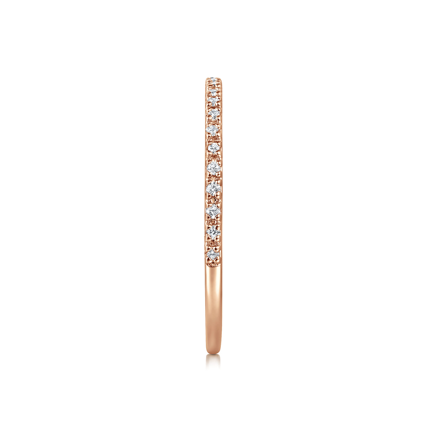 Prague - 14K Rose Gold Prong Set Diamond Wedding Band