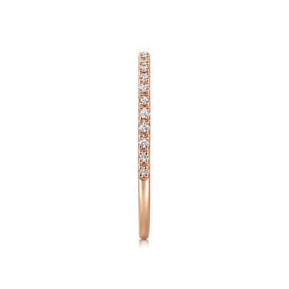 Prague - 14K Rose Gold Prong Set Diamond Wedding Band