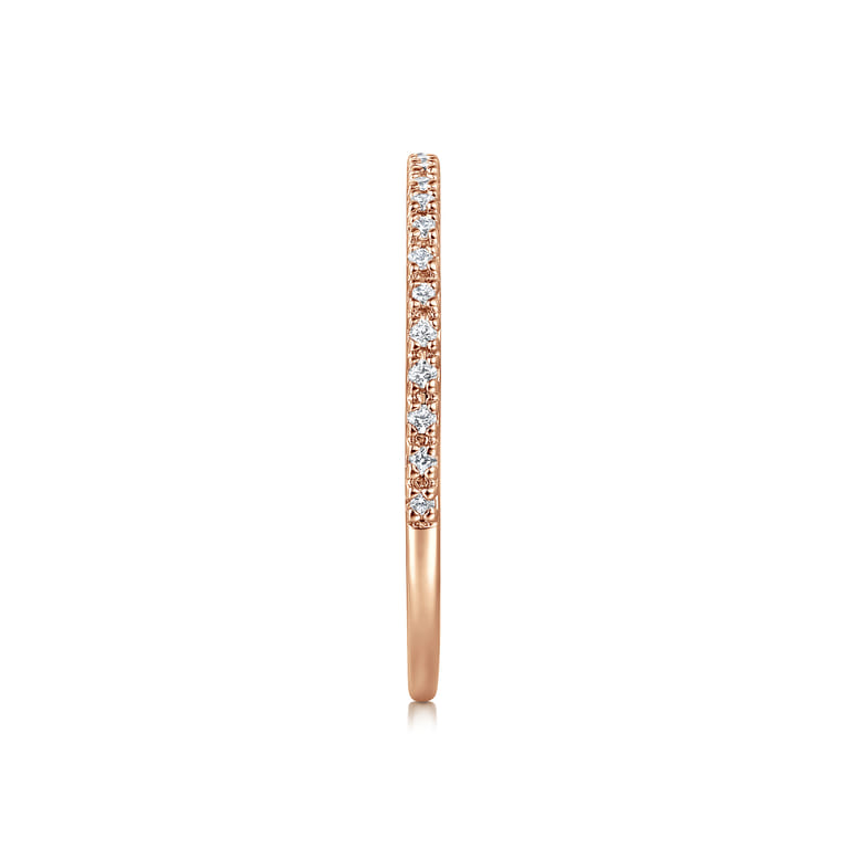 Straight Wedding Ring in 14k Rose Gold with Round Natural Diamond at Gabriel & Co. - Shot 4