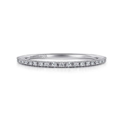 Prague - 14K White Gold Prong Set Diamond Wedding Band
