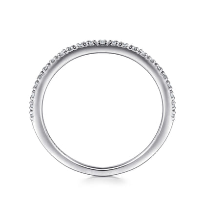 Prague - 14K White Gold Prong Set Diamond Wedding Band