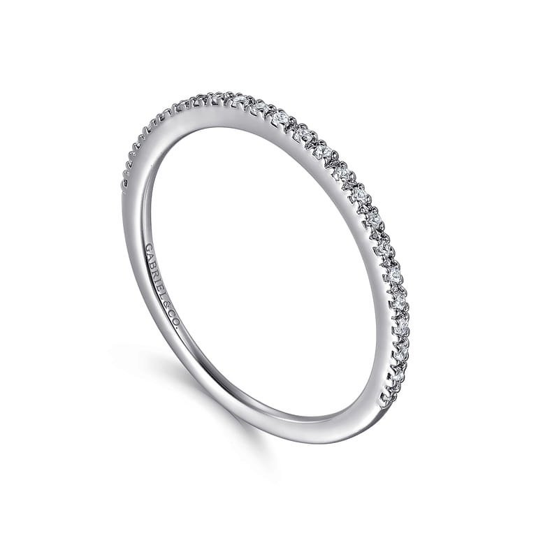 Straight Wedding Ring in 14k White Gold with Round Natural Diamond at Gabriel & Co. - Shot 3