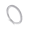 Straight Wedding Ring in 14k White Gold with Round Natural Diamond at Gabriel & Co.