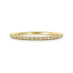 Prague - 14K Yellow Gold Prong Set Diamond Wedding Band