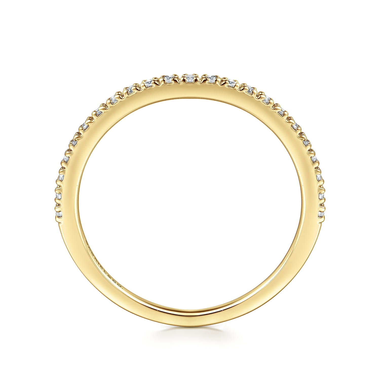 Straight Wedding Ring in 14k Yellow Gold with Round Natural Diamond at Gabriel & Co. - Shot 2