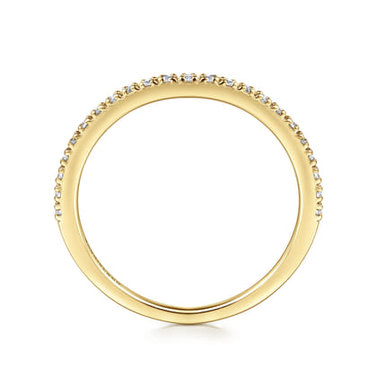 Prague - 14K Yellow Gold Prong Set Diamond Wedding Band