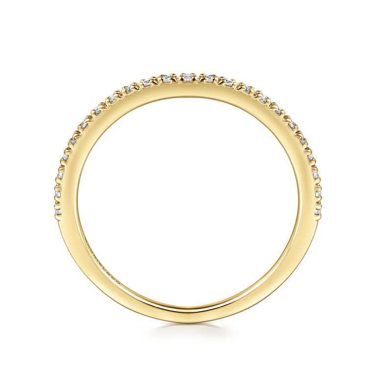 Straight Wedding Ring in 14k Yellow Gold with Round Natural Diamond at Gabriel & Co. - Shot 2