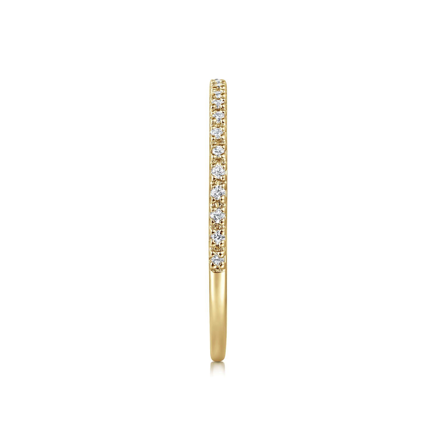 Straight Wedding Ring in 14k Yellow Gold with Round Natural Diamond at Gabriel & Co. - Shot 4