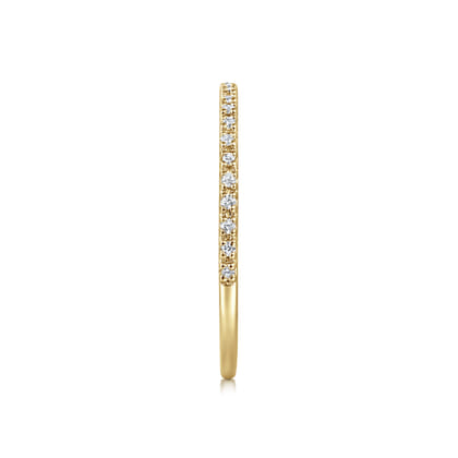 Prague - 14K Yellow Gold Prong Set Diamond Wedding Band