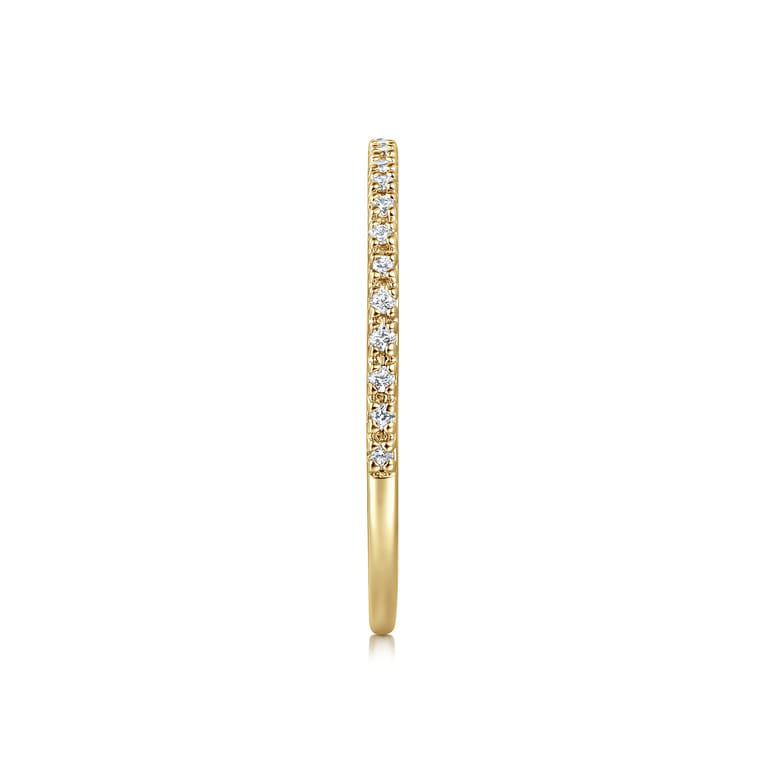 Straight Wedding Ring in 14k Yellow Gold with Round Natural Diamond at Gabriel & Co. - Shot 4