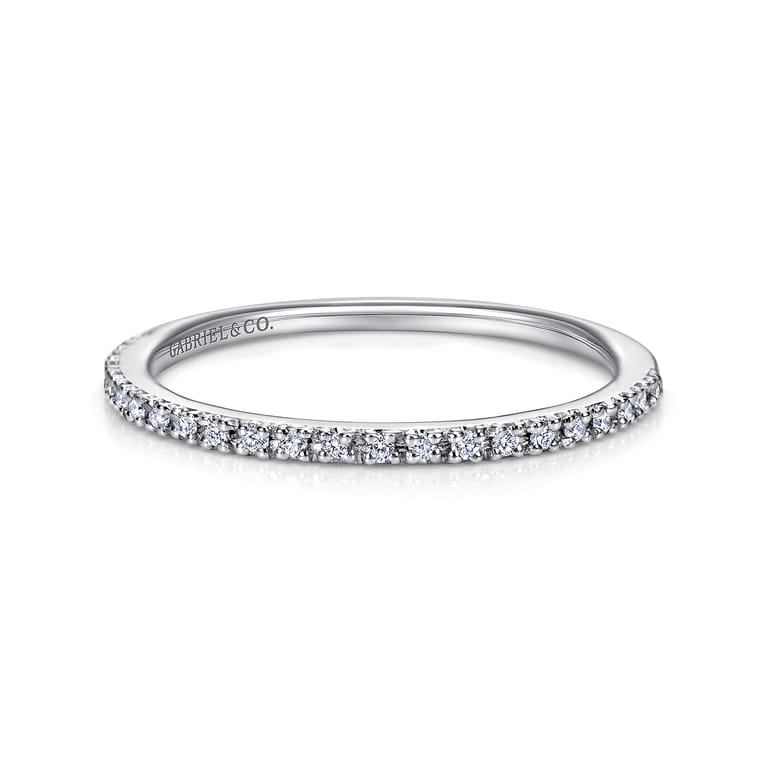 Straight Wedding Ring in Platinum with Round Natural Diamond at Gabriel & Co. - Shot 1