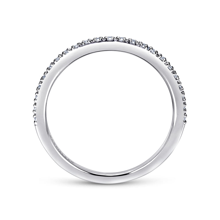 Straight Wedding Ring in Platinum with Round Natural Diamond at Gabriel & Co. - Shot 2
