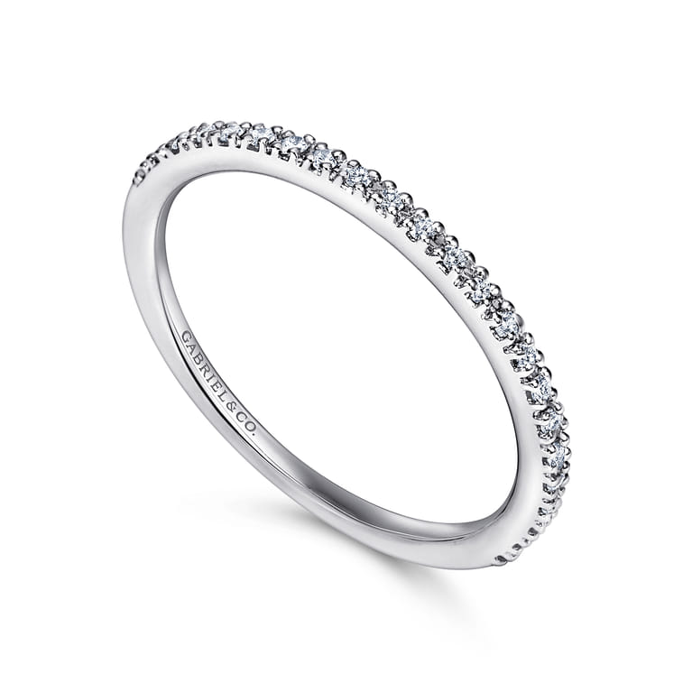 Straight Wedding Ring in Platinum with Round Natural Diamond at Gabriel & Co. - Shot 3