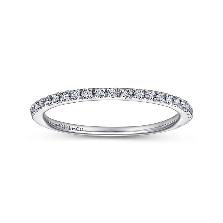 Straight Wedding Ring in Platinum with Round Natural Diamond at Gabriel & Co. - Shot 4