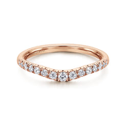 Prato - Curved-14K Rose Gold Diamond Anniversary Band