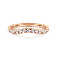 Prato - Curved-14K Rose Gold Diamond Anniversary Band