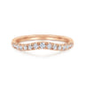 Curved Wedding Ring in 14k Rose Gold with Round Natural Diamond at Gabriel & Co.