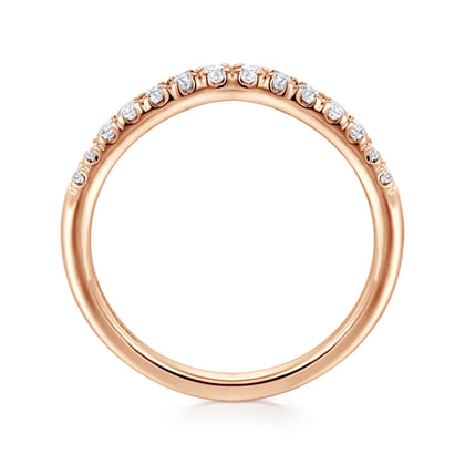 Prato - Curved-14K Rose Gold Diamond Anniversary Band