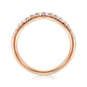 Curved Wedding Ring in 14k Rose Gold with Round Natural Diamond at Gabriel & Co.