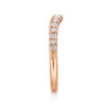 Curved Wedding Ring in 14k Rose Gold with Round Natural Diamond at Gabriel & Co.