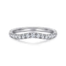 Curved Wedding Ring in 14k White Gold with Round Natural Diamond at Gabriel & Co.