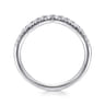 Curved Wedding Ring in 14k White Gold with Round Natural Diamond at Gabriel & Co.