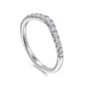 Curved Wedding Ring in 14k White Gold with Round Natural Diamond at Gabriel & Co.