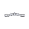 Curved Wedding Ring in 14k White Gold with Round Natural Diamond at Gabriel & Co.