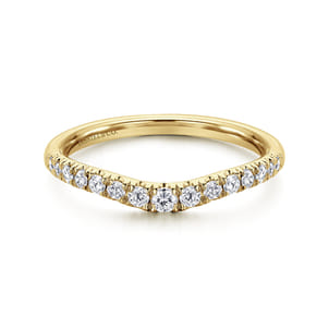 Prato - Curved-14K Yellow Gold Diamond Anniversary Band