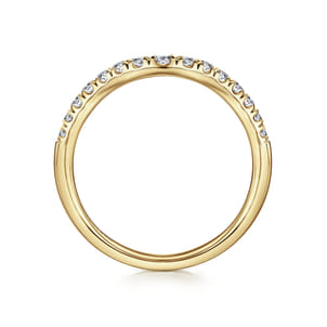 Prato - Curved-14K Yellow Gold Diamond Anniversary Band