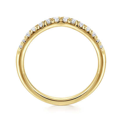Prato - Curved-14K Yellow Gold Diamond Anniversary Band