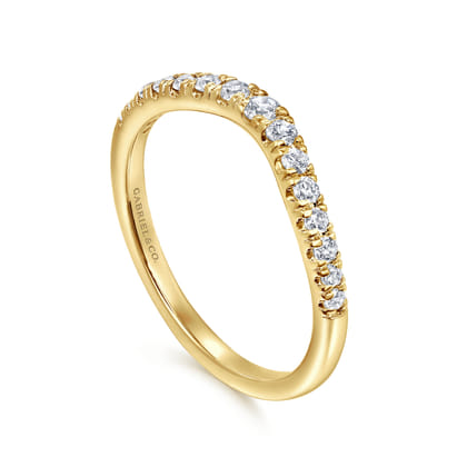 Prato - Curved-14K Yellow Gold Diamond Anniversary Band