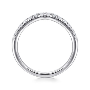 Prato - Curved Platinum French Pave Diamond Wedding Band