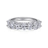 Fancy Wedding Ring in 14k White Gold with Oval Natural Diamond at Gabriel & Co.