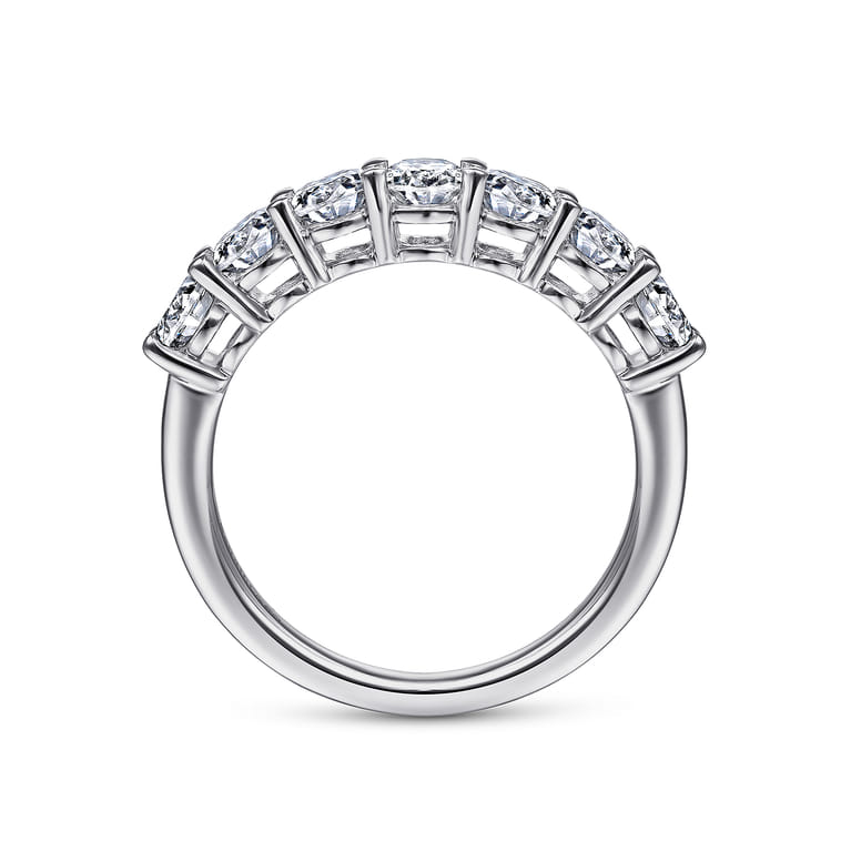 Fancy Wedding Ring in 14k White Gold with Oval Natural Diamond at Gabriel & Co. - Shot 2