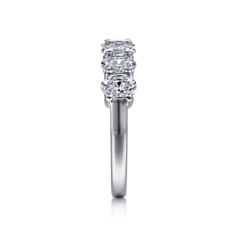 Fancy Wedding Ring in 14k White Gold with Oval Natural Diamond at Gabriel & Co. - Shot 4
