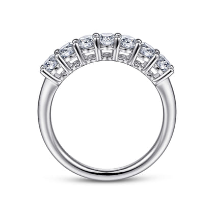 Prevost - 14K White Gold 7 Stone Oval Diamond Anniversary Band