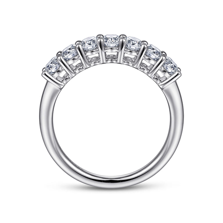 Fancy Wedding Ring in 14k White Gold with Oval Natural Diamond at Gabriel & Co. - Shot 2