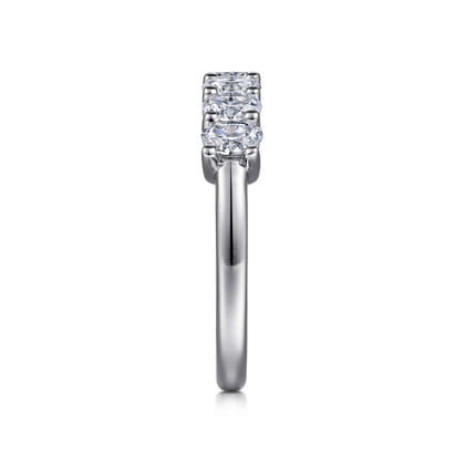 Prevost - 14K White Gold 7 Stone Oval Diamond Anniversary Band