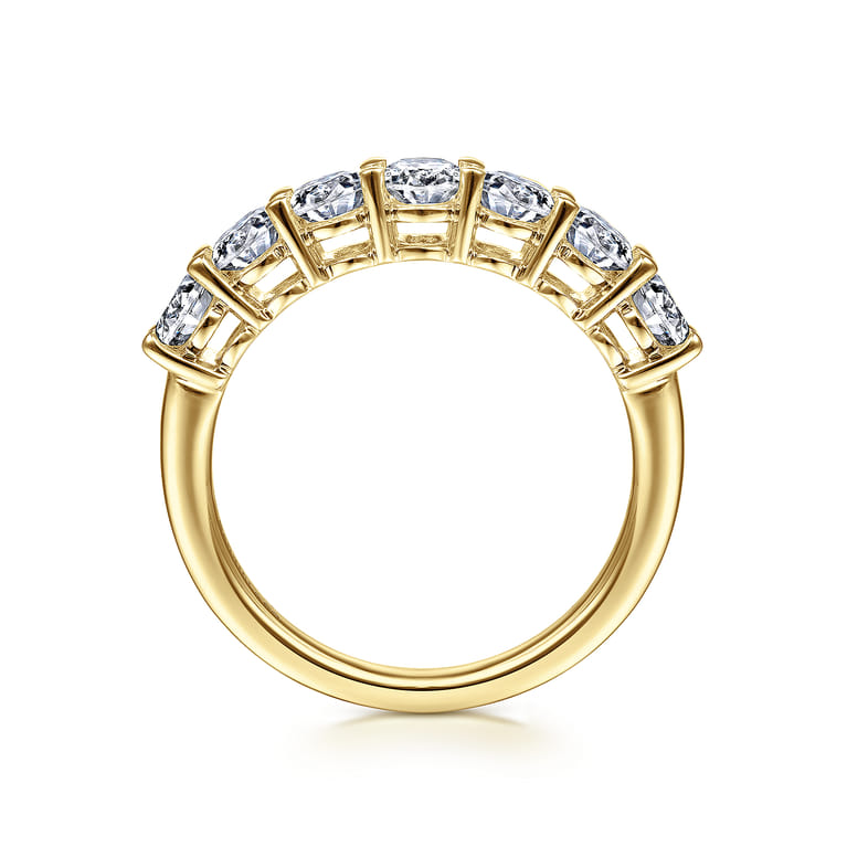 Fancy Wedding Ring in 14k Yellow Gold with Oval Natural Diamond at Gabriel & Co. - Shot 2