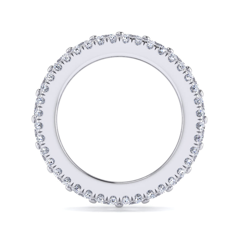 Eternity Band Wedding Ring in 14k White Gold with Emerald Cut Natural Diamond at Gabriel & Co. - Shot 2