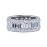 Eternity Band Wedding Ring in 14k White Gold with Emerald Cut Natural Diamond at Gabriel & Co.